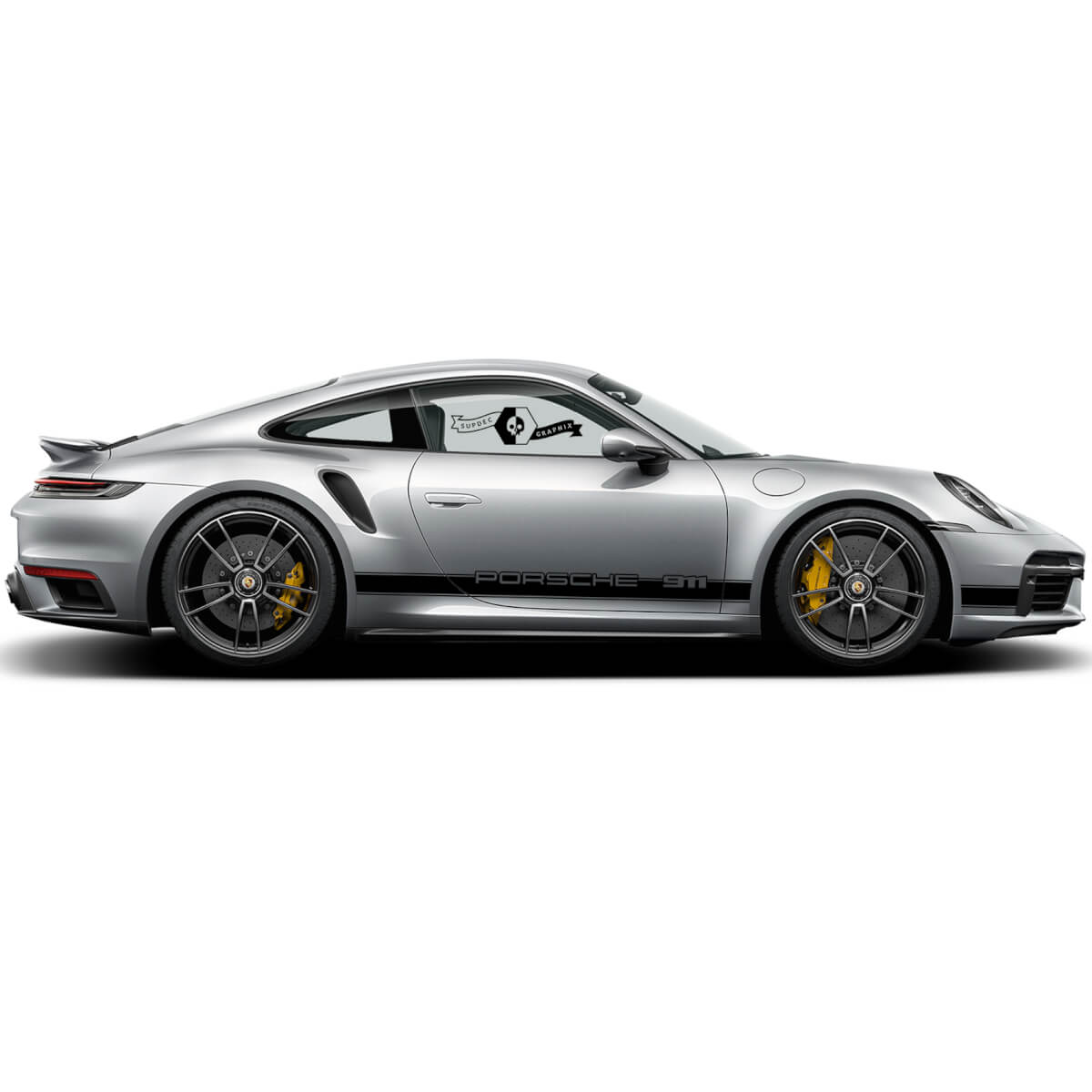 Double Porsche 911 Porsche Carrosserie Autocollants Porte Côté Jupe  Stickers Queue Toit Côté Bandes Portes Kits