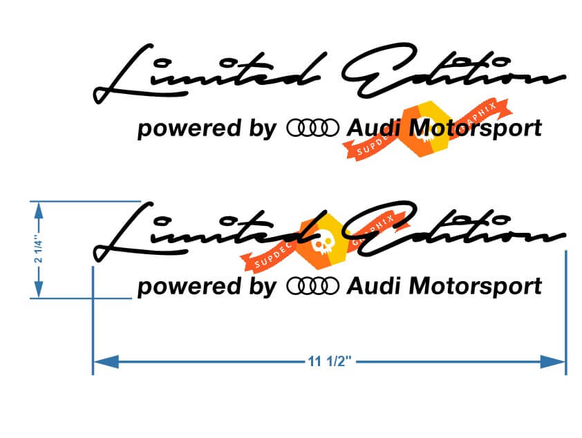2 x Autocollant Audi Motorsport en édition limitée compatible avec les modèles Audi 2
