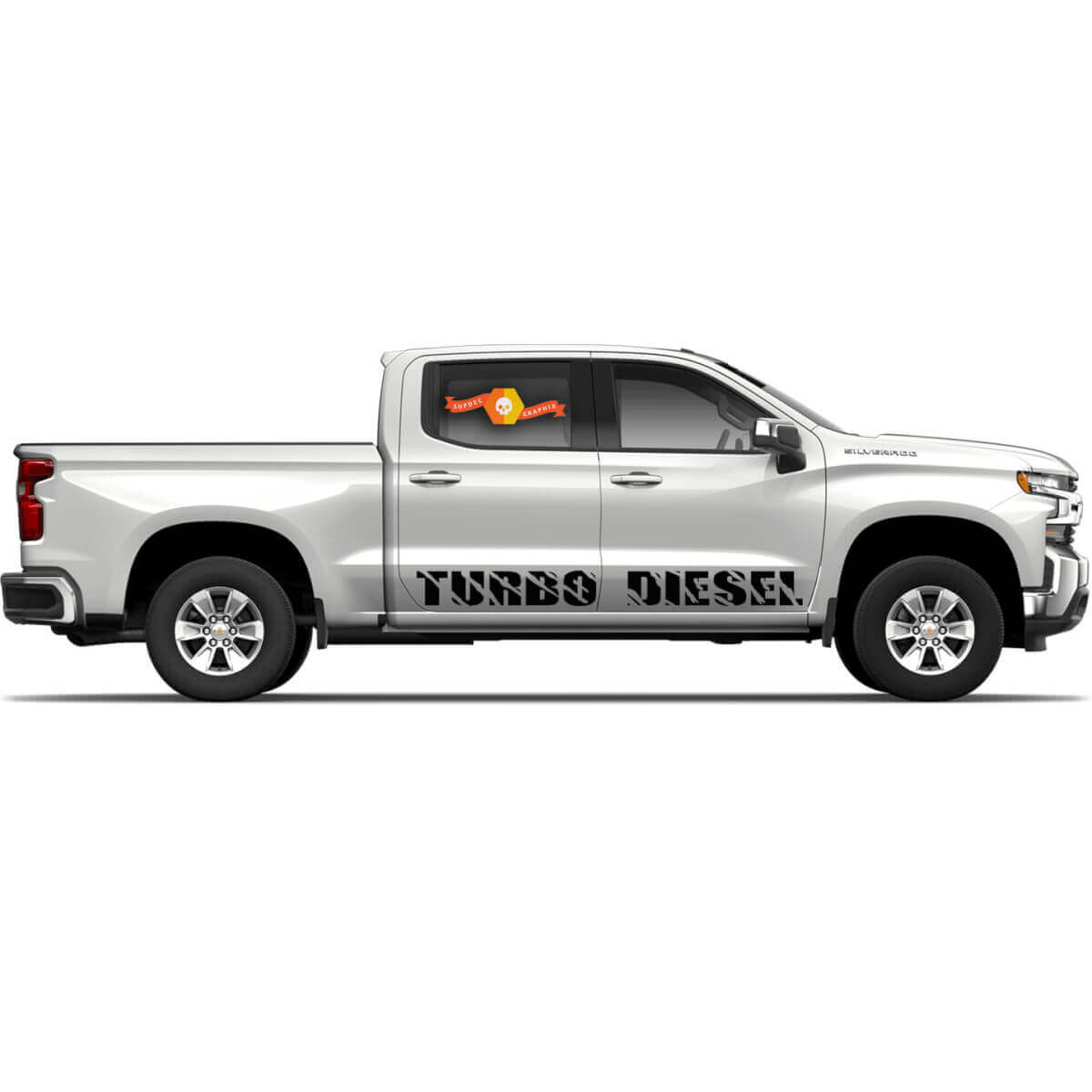 Kit d'autocollants en vinyle pour bas de caisse Turbo Diesel pour Chevrolet Silverado