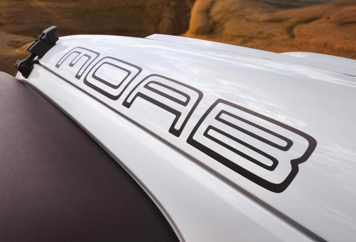 Kit de décalcomanies vinyles de lettrage en contour Moab pour capot Jeep Wrangler édition Moab