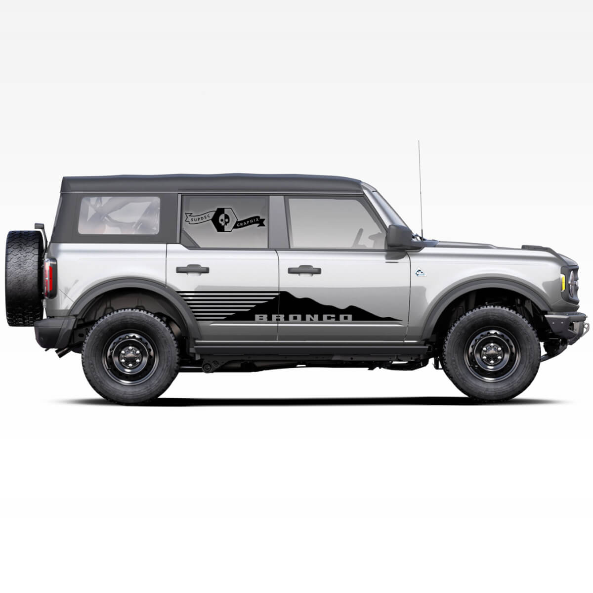Paire De Bronco Montagnes Logo Portes Side Portes Stickers Stickers pour Ford Bronco 2021