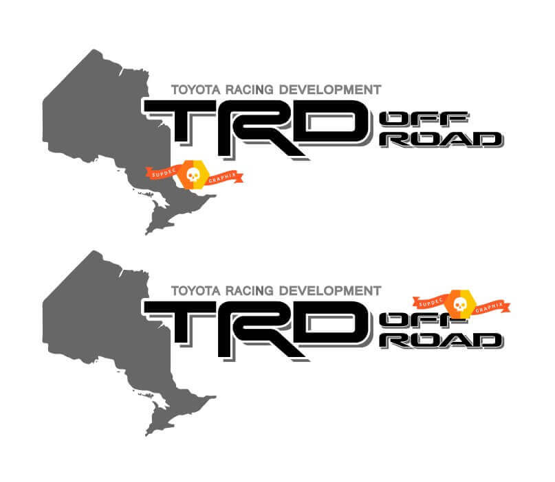 Autocollant TRD Off Road carte de l'Ontario Autocollant Tundra Tacoma Toyota 4Runner
