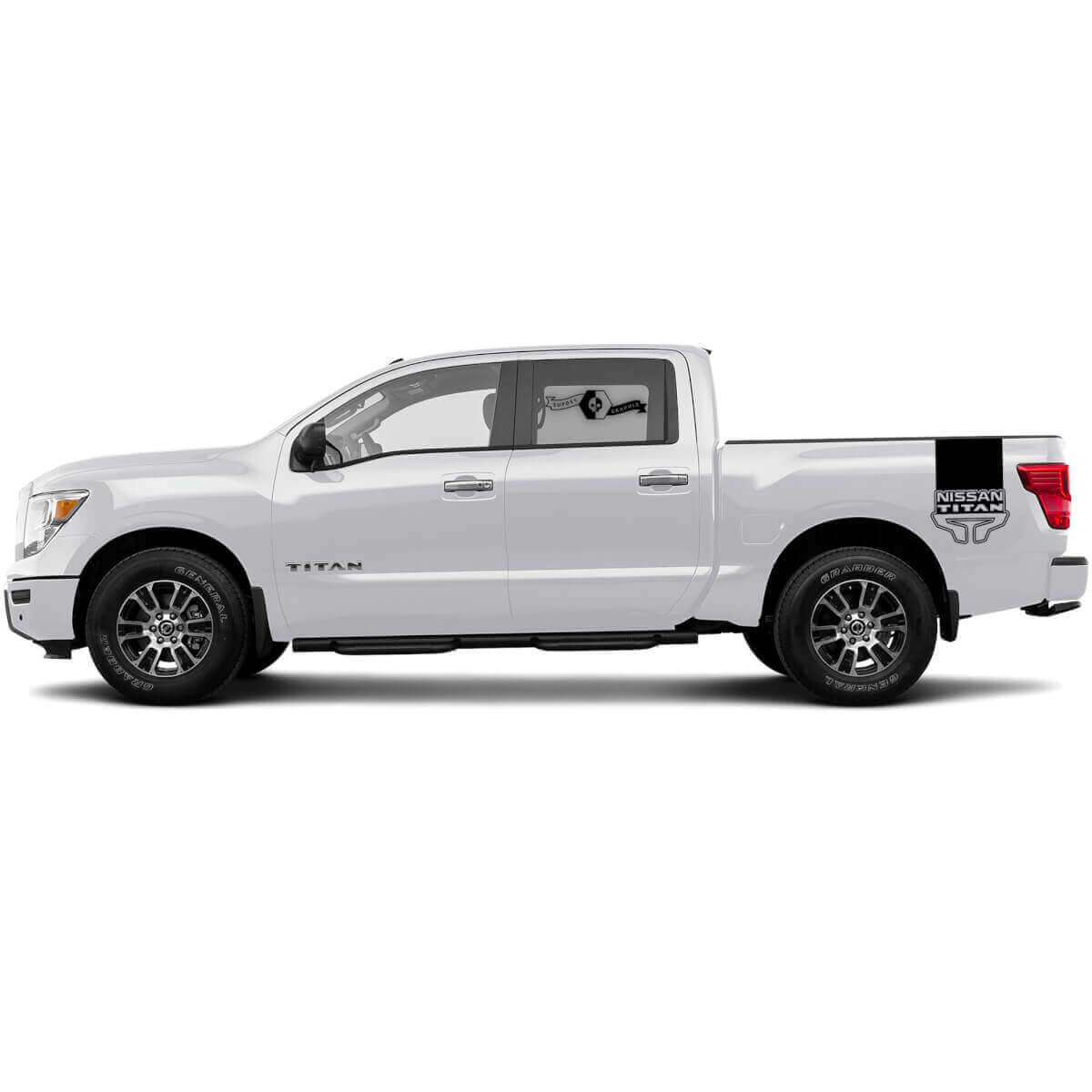 Autocollant vinyle à bandes de marque pour bas de porte Nissan Titan