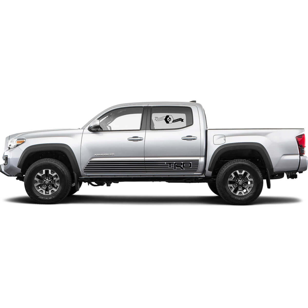 2 Kit autocollant de décalcomanie pour Toyota Trd Slit Lines Tacoma Stripe Portes Wrap Rocker Panel Décalcomanie Graphique
