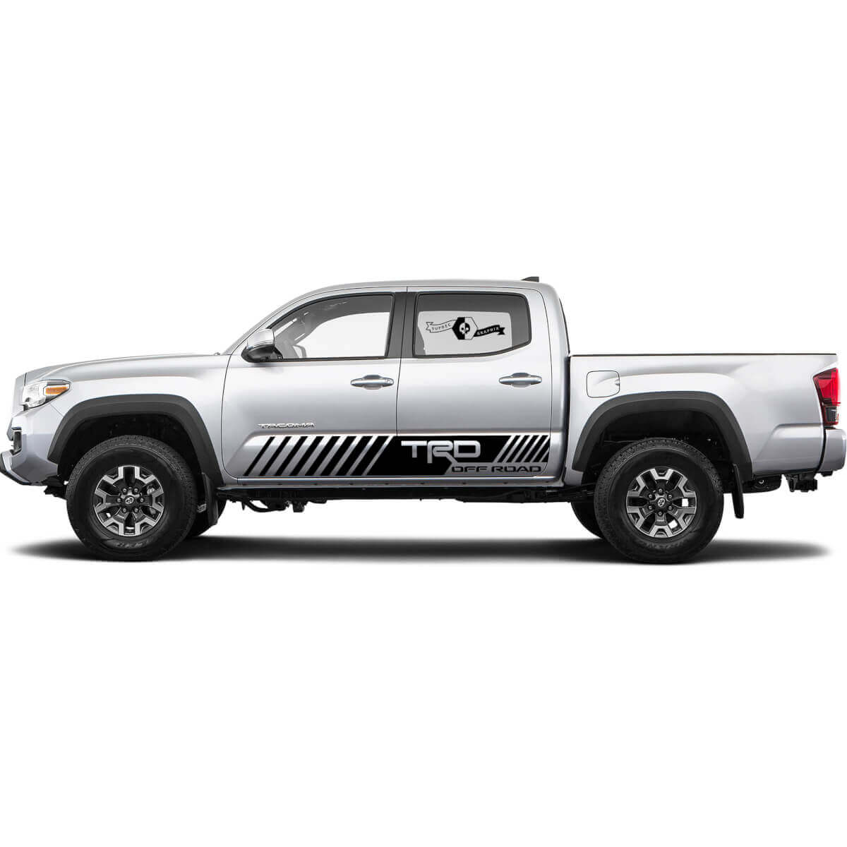 2 Pour Toyota Trd Hors Route Lignes Fendues Tacoma Bande Portes Autocollant Décoratif Sticker Graphique
