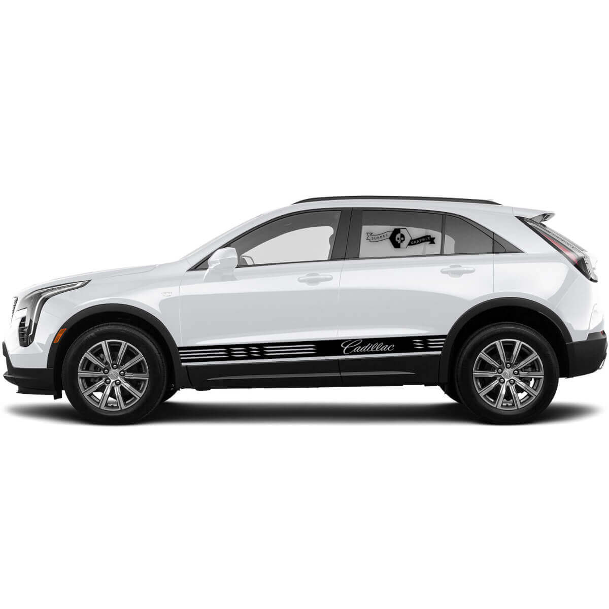 Nouvelle décalcomanie Bande de vinyle de ligne horizontale pour panneau latéral de roche pour Cadillac XT4
