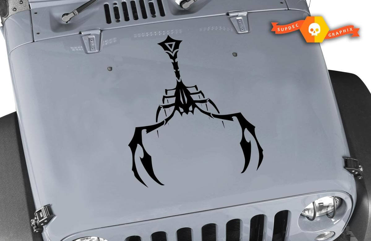 Autocollant en vinyle style tribal Scorpion pour capot de Jeep Wrangler