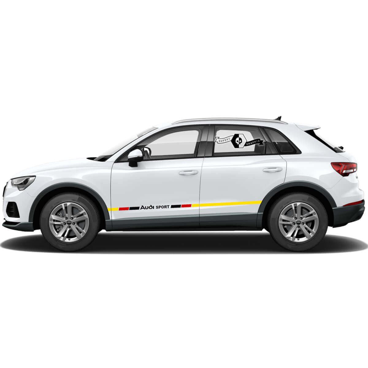 Paire Autocollants Porte Latérale Audi Q3 Pour Bas de Caisse Drapeau Allemagne Neuf 2021 Autocollant Vinyle
