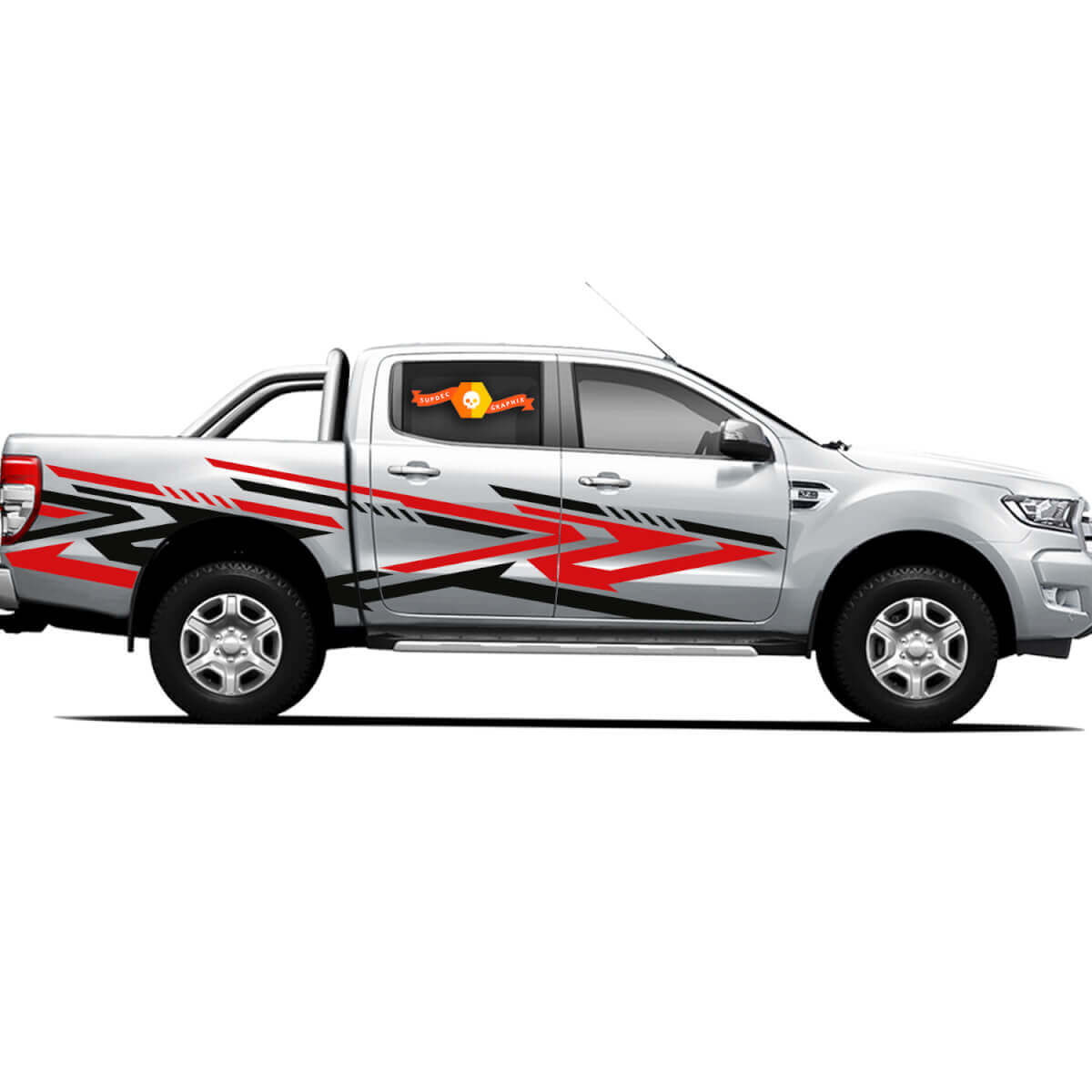 Autocollants en vinyle en paire 4X4 Tacoma Toyota TRD Off Road Style Robo pour portes latérales de camion
