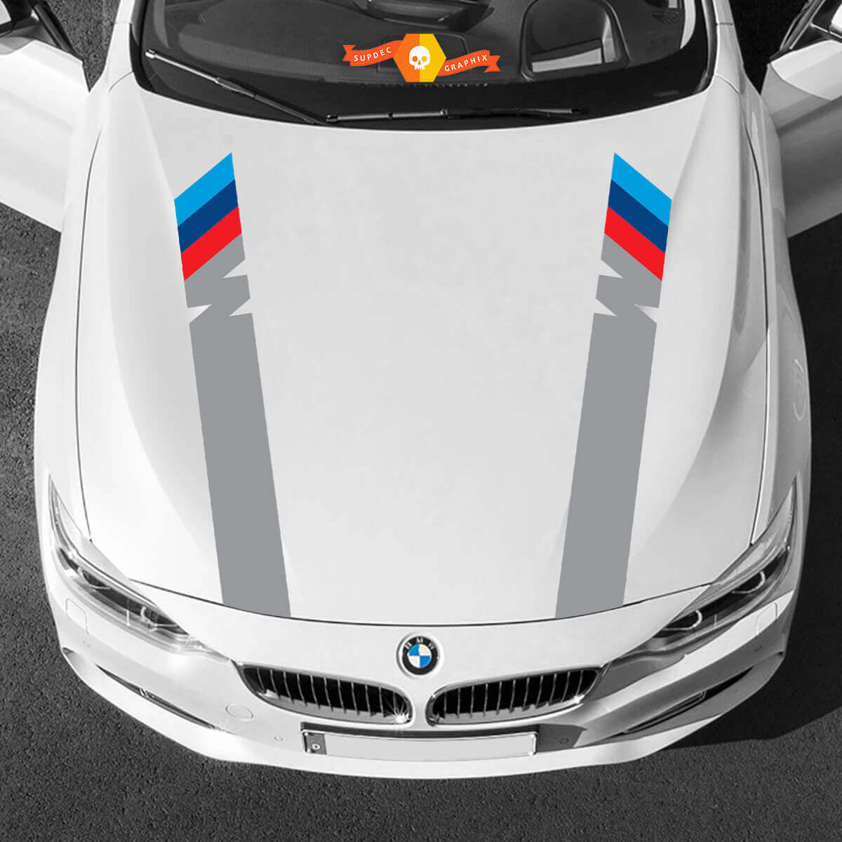 Les deux bandes de capot M Power M couleurs pour BMW toutes générations et modèles 2
