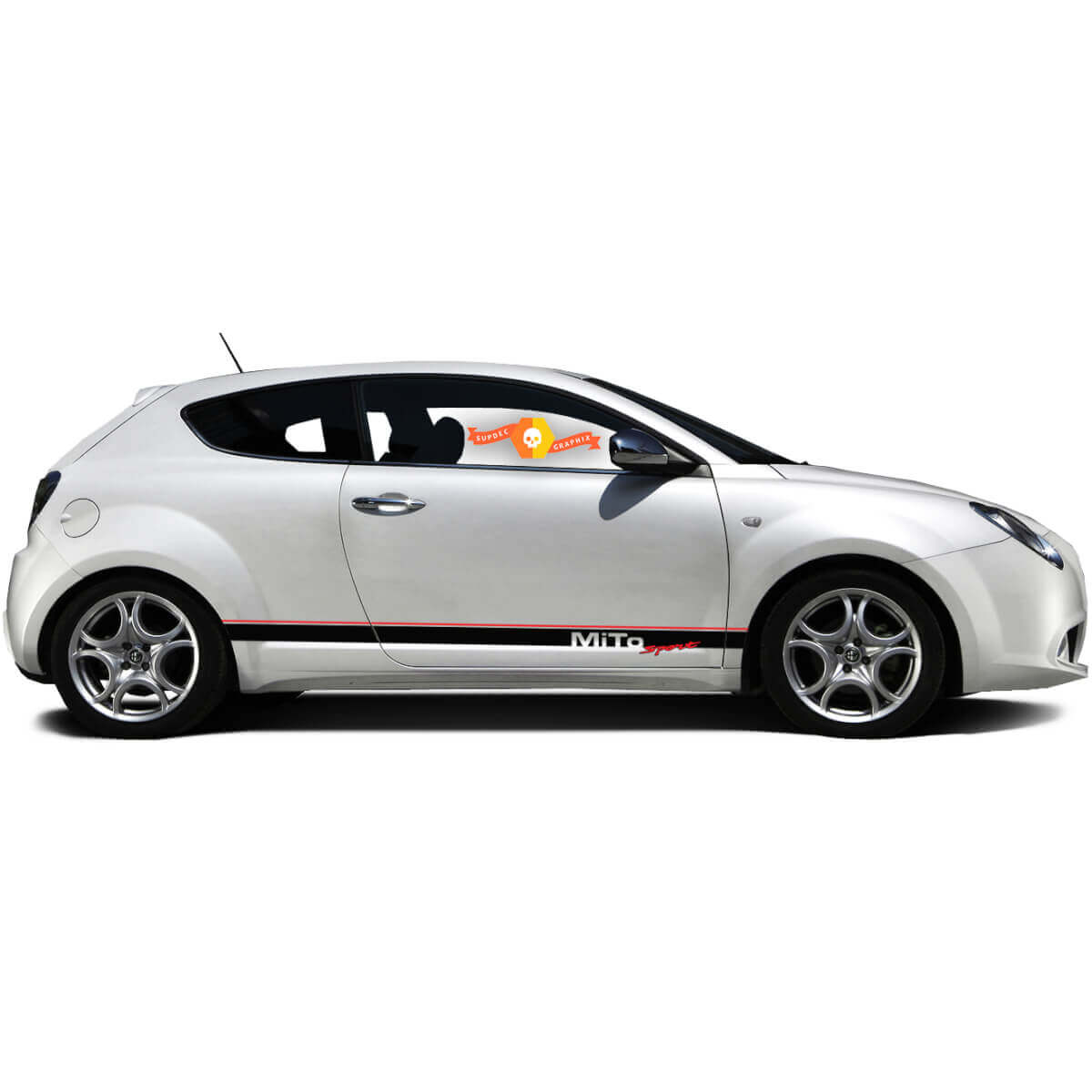 Paire d'autocollants en vinyle, stickers graphiques latéraux Alfa Romeo Rocker Panel MITO Sport 2022
