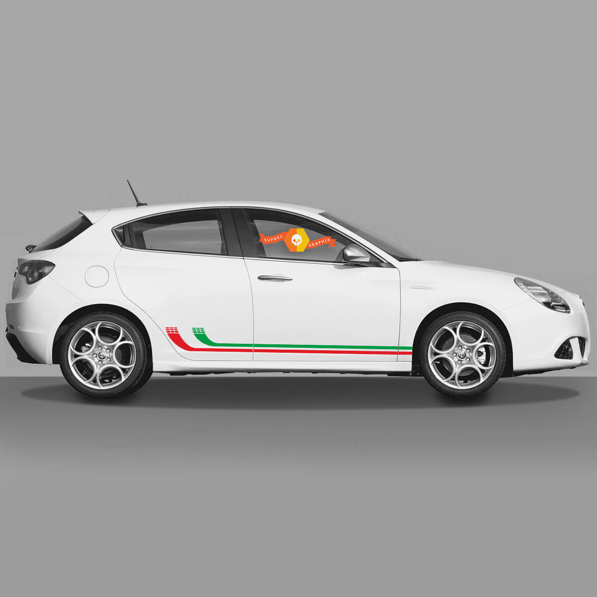 2x Autocollants Alfa Romeo Giulietta Autocollants Vinyle bas de caisse double rayures simple 2022
