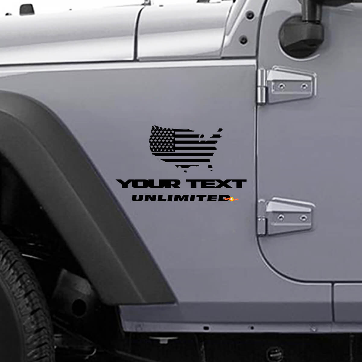 Autocollant Vinyle Décalque Drapeau USA pour Jeep Wrangler JK