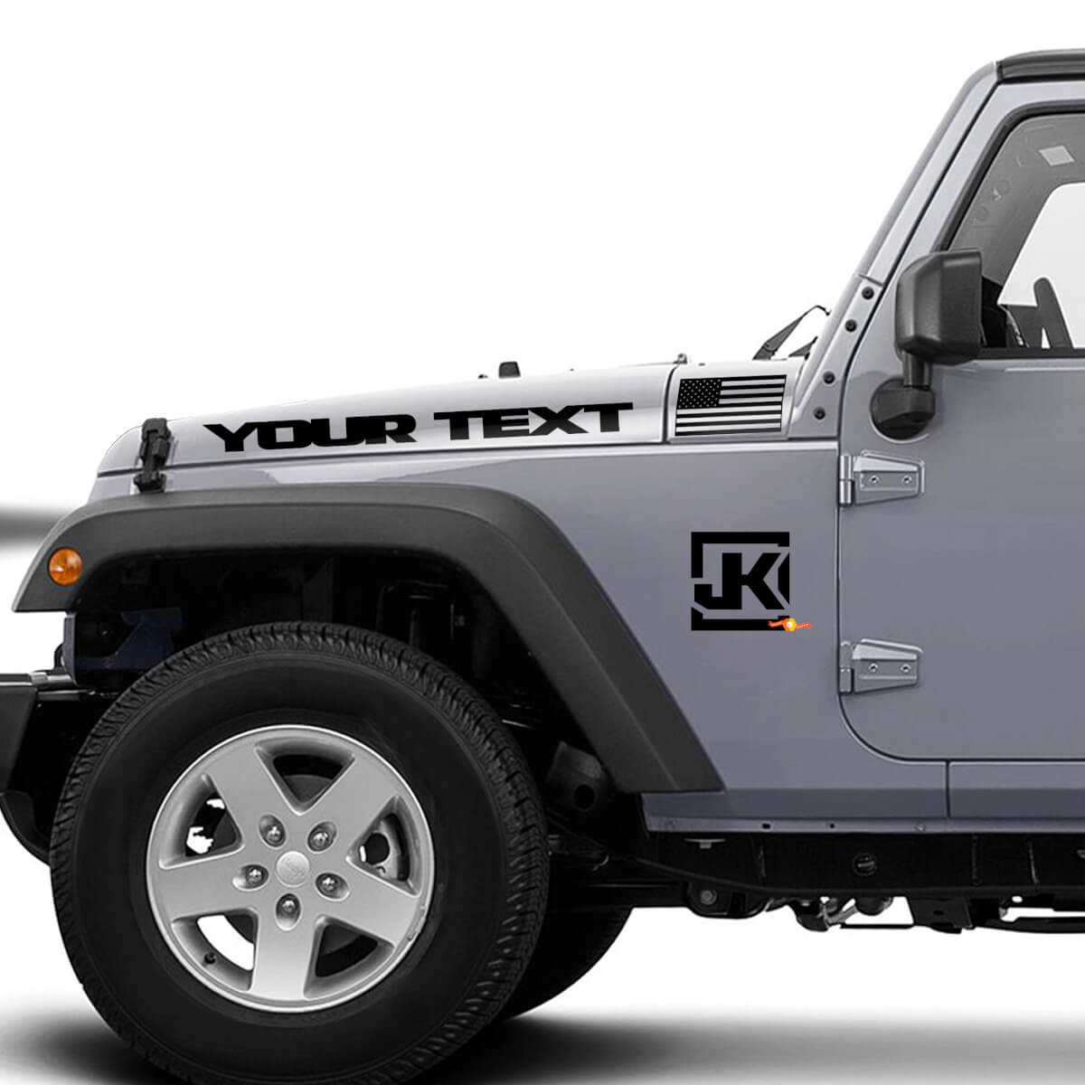 Autocollants Vinyle Logo JK Drapeau USA pour Jeep Wrangler JK