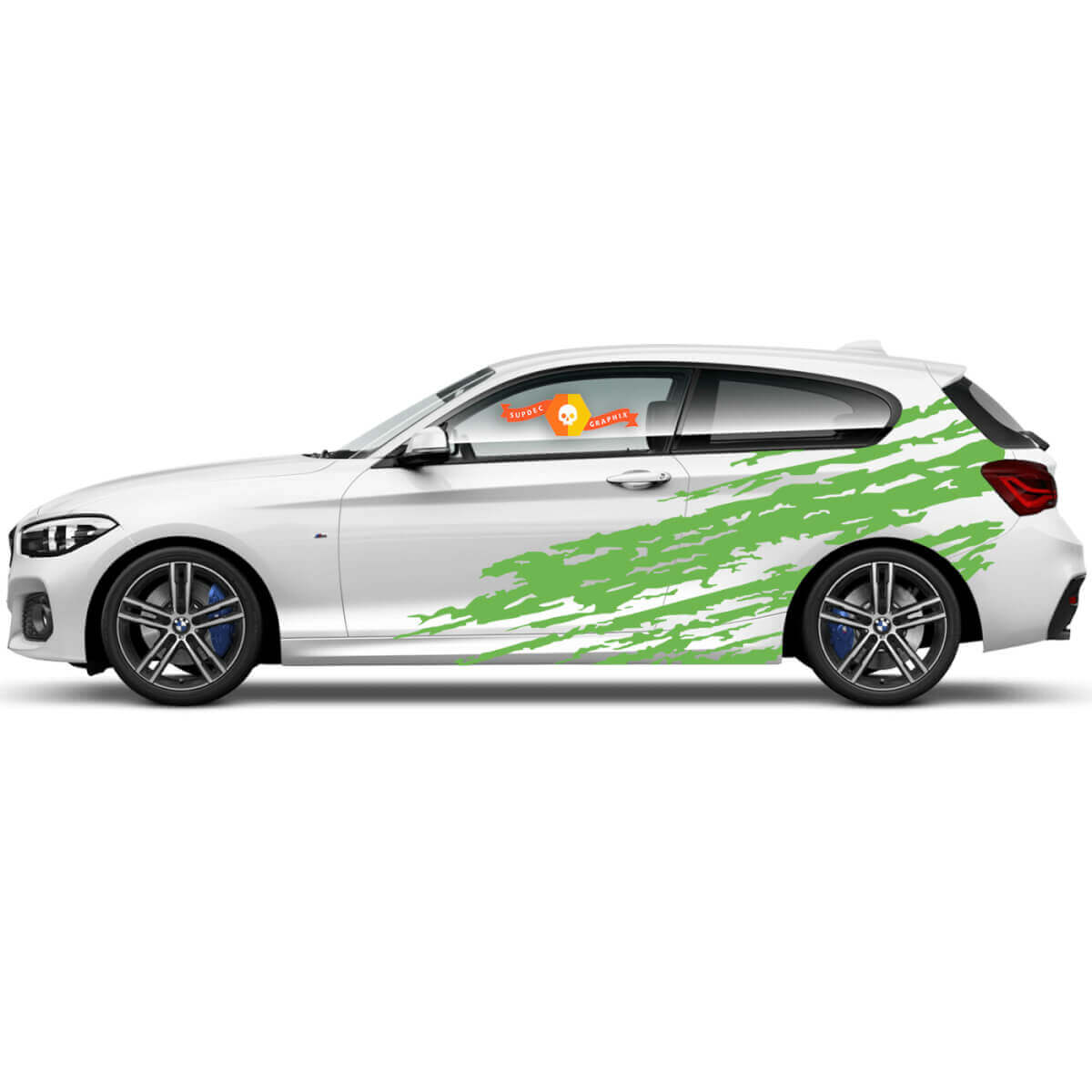 2 x Autocollants graphiques en vinyle pour les côtés de la BMW Série 1 2015 eco neufs
