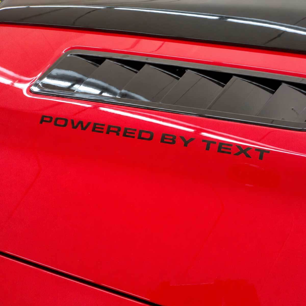 Jeu de 2 autocollants décalcomanies avec texte personnalisé Propulsé par pour Musclecar Musclecarmodel GT