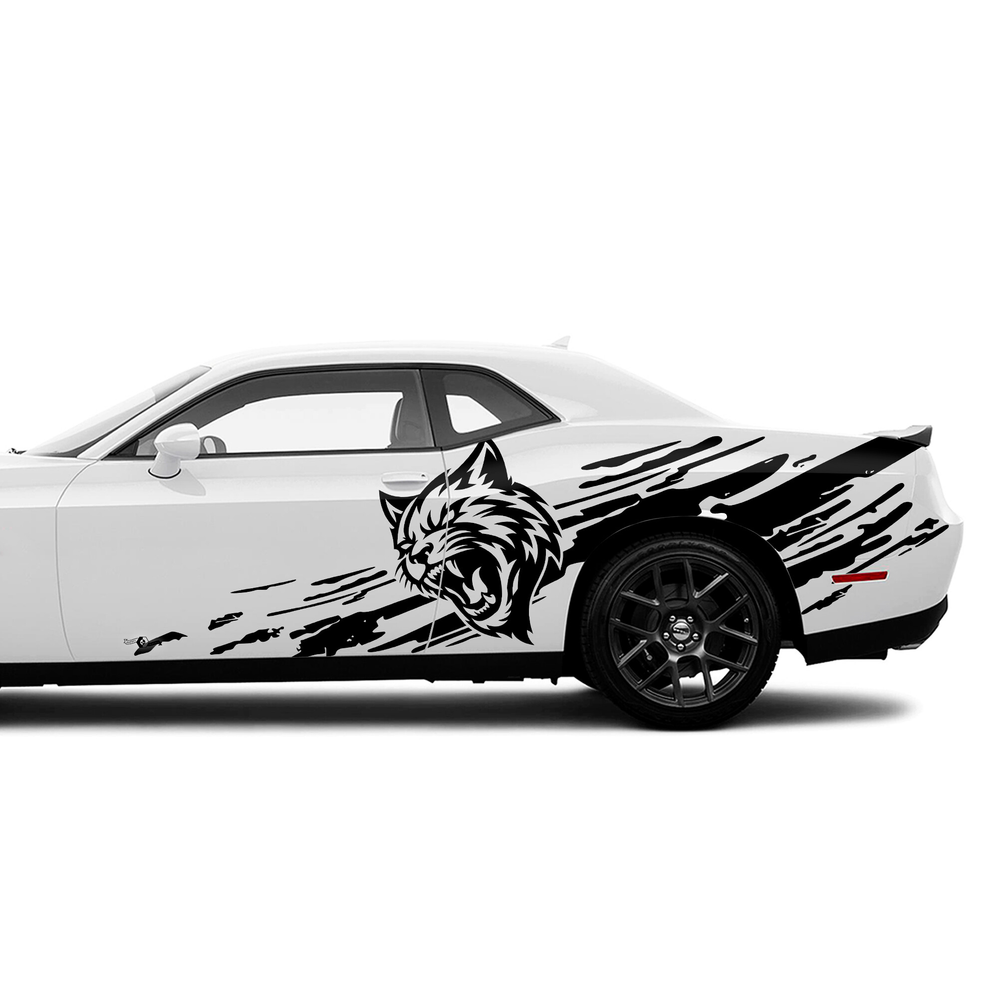 Autocollant Décalque Latéral en Vinyle avec Éclaboussures de Boue et Logo Wildcat pour Dodge Challenger