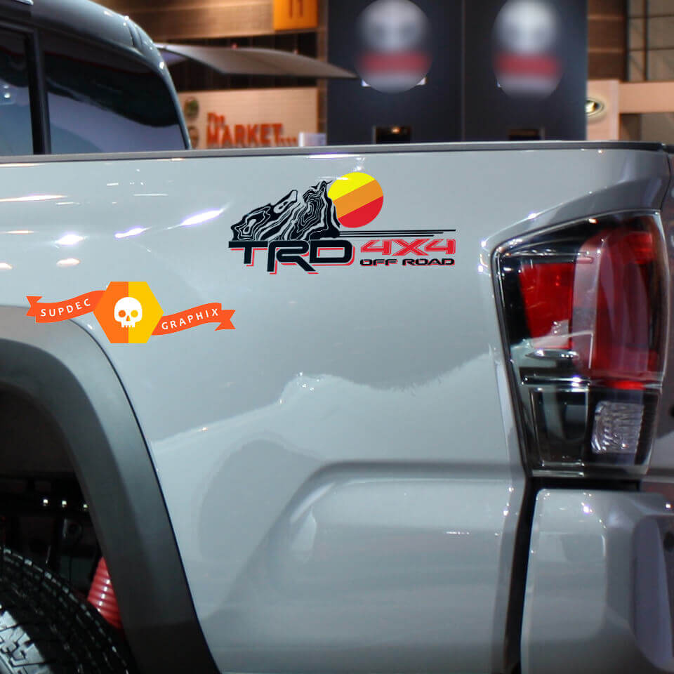 Autocollants en vinyle latéraux vintage avec logo topographique TRD pour Toyota Tacoma