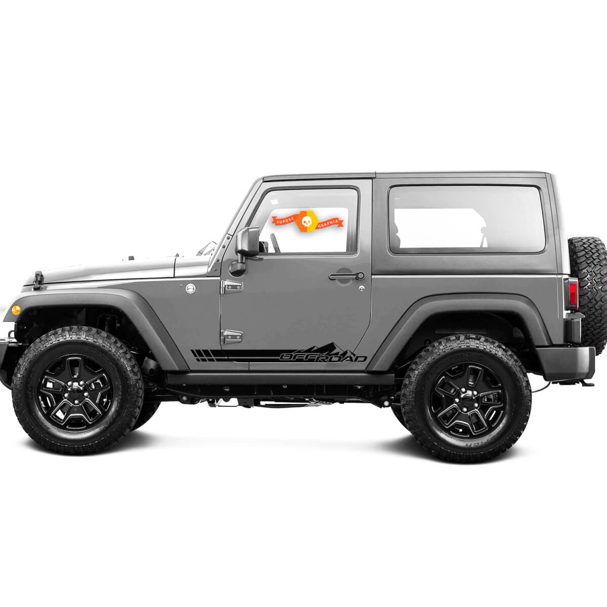 2 New Jeep Decal Sticker Rocker Rocker Mountains Off-Road Side Porte Graphics Wrangler Porte