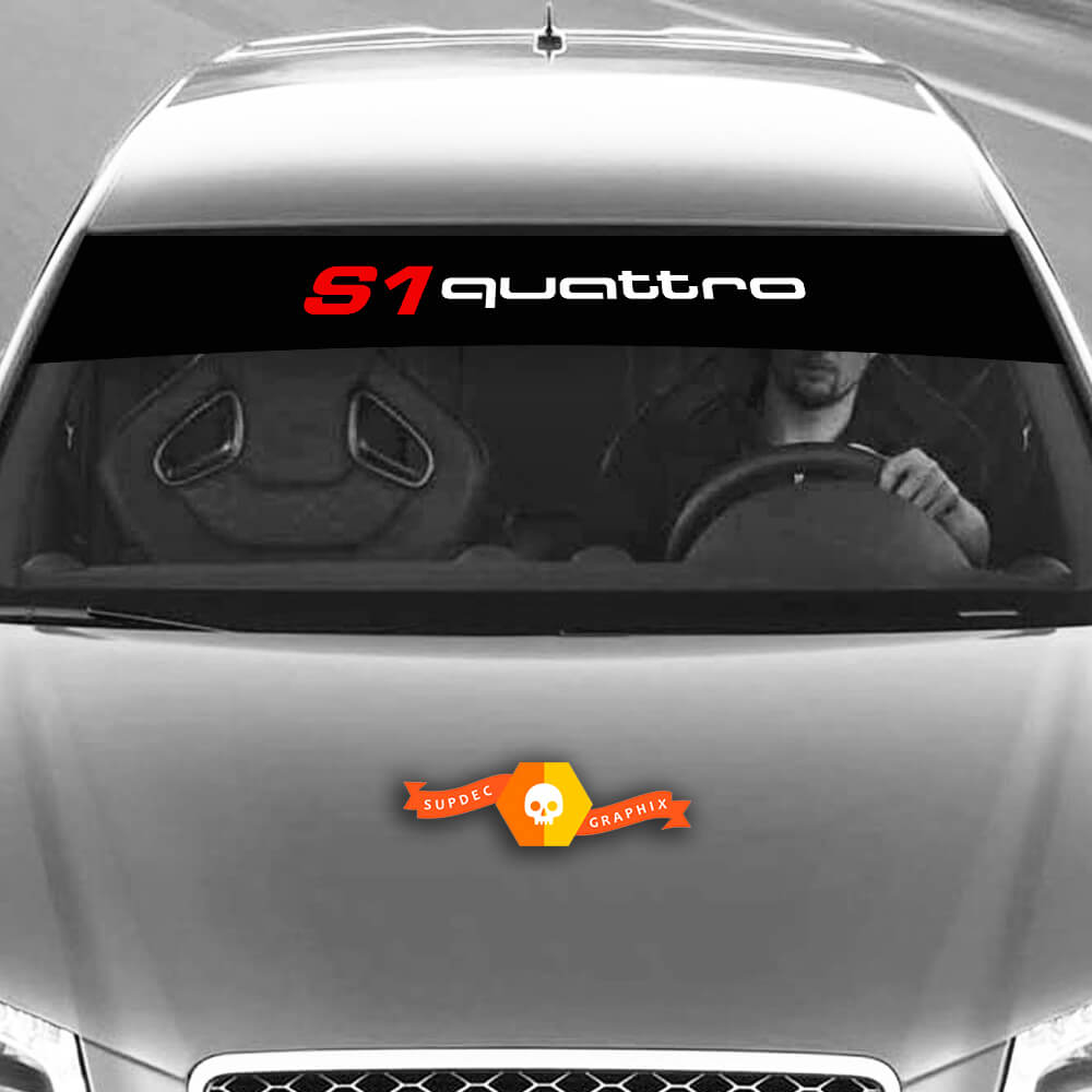 Décalcomanies en vinyle Stickers graphiques pare-brise S1 Quattro Audi Sunstrip Racing 2022
