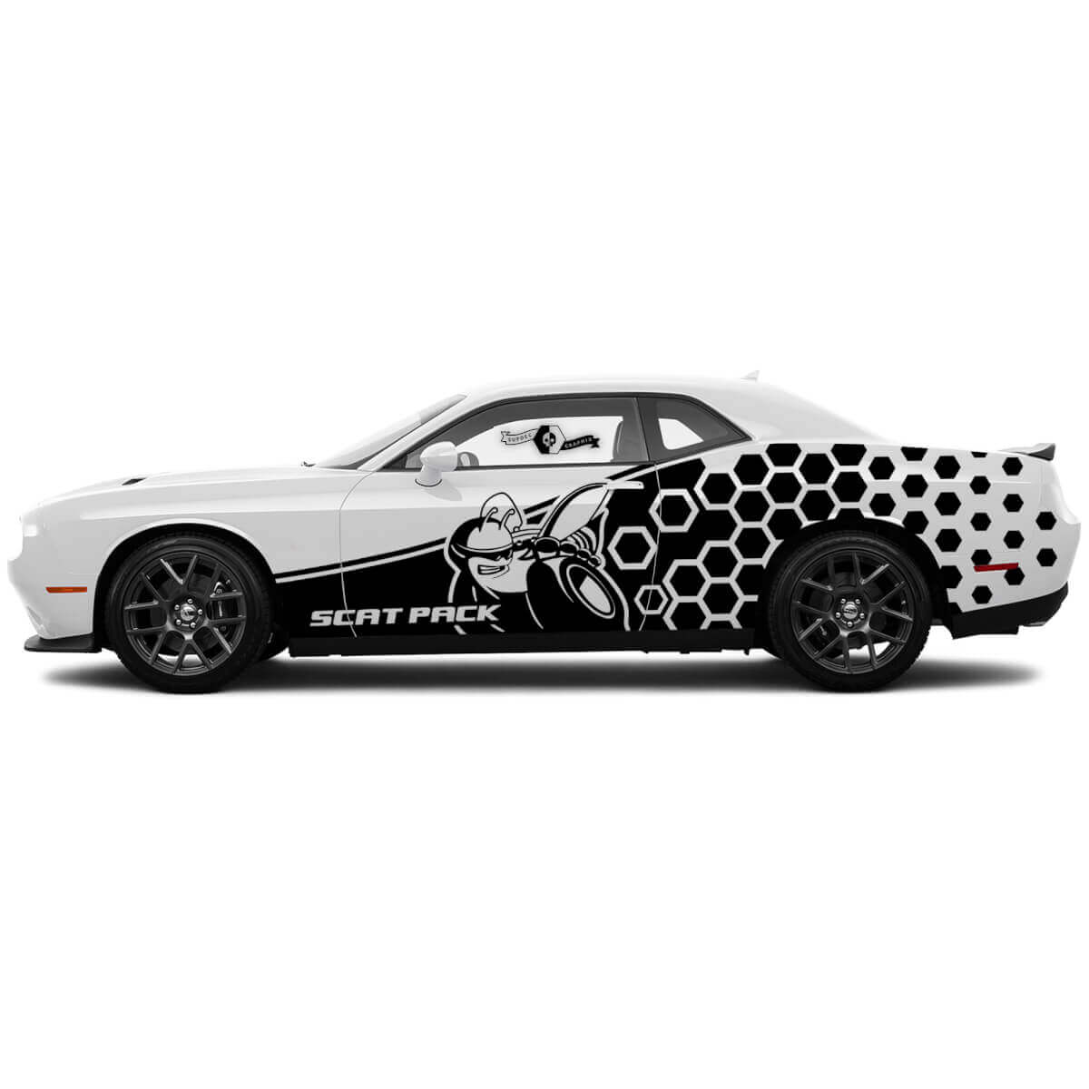 Kit de décalcomanies latérales en vinyle à nid d'abeille Scat Pack pour Dodge Charger Challenger