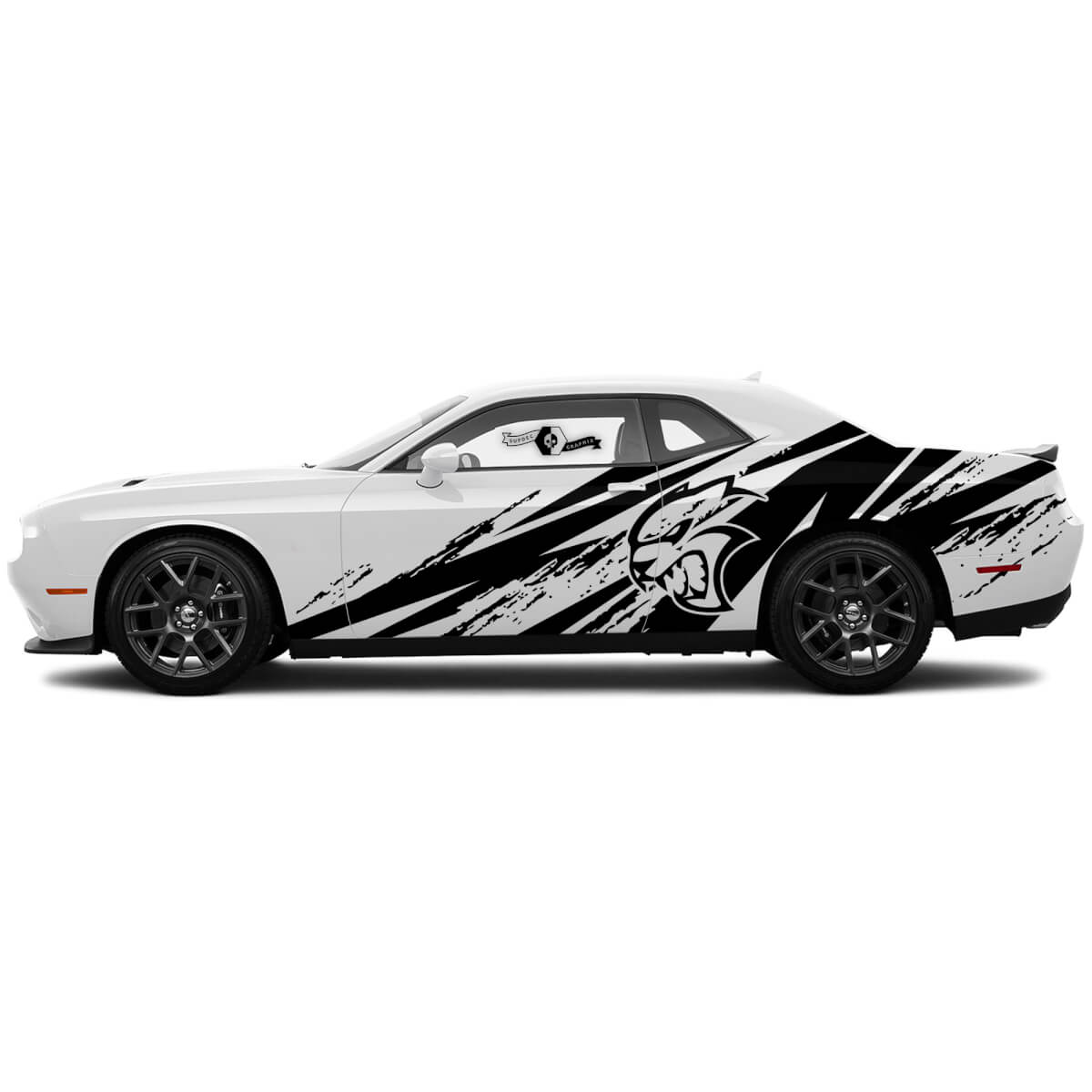 Paire Dodge сharger ou Challenger Stratchs Hellcat Détraved Splash Door côté décalage grunge graphiques en vinyle