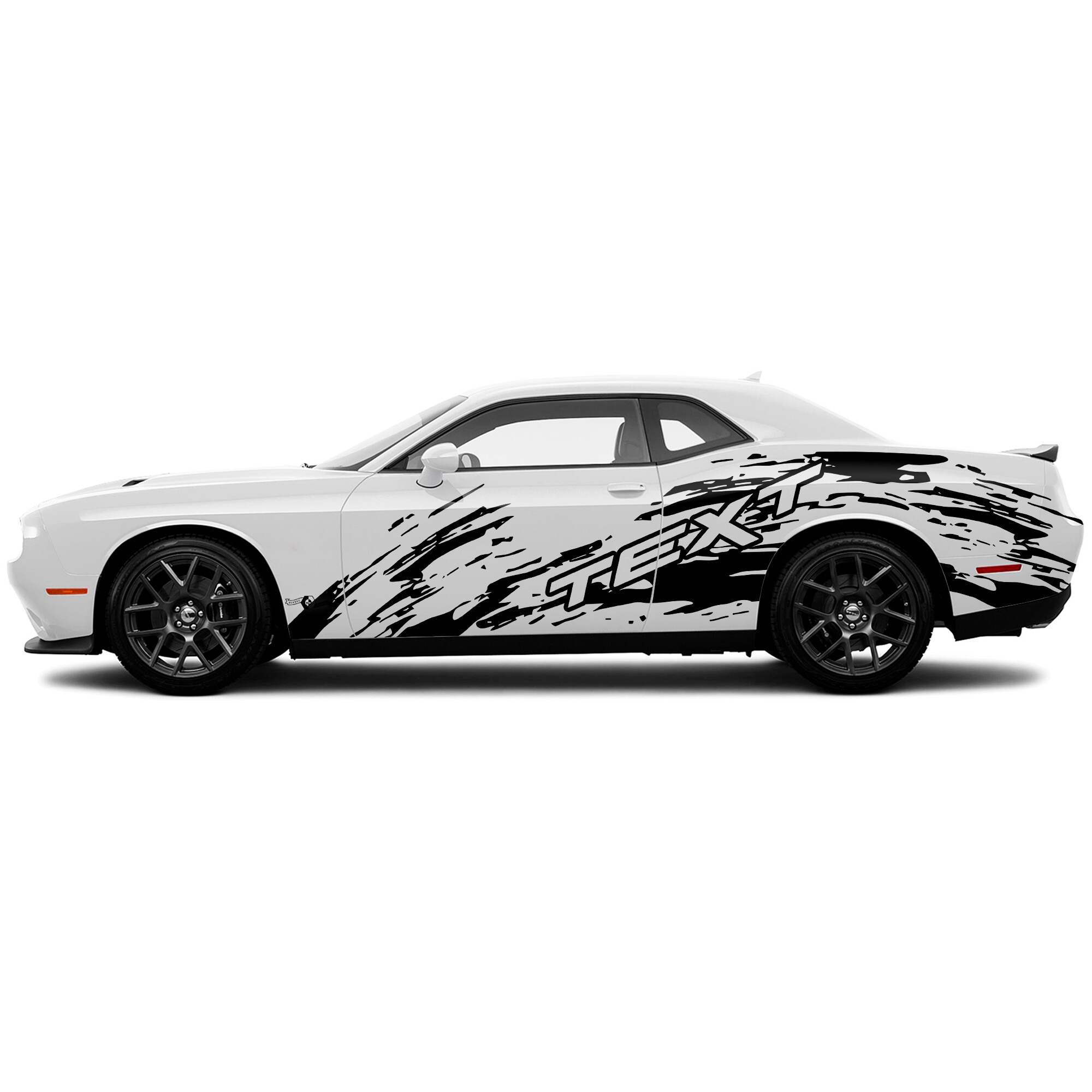 Autocollant vinyle latéral style éclaboussures de boue personnalisé pour Dodge Challenger