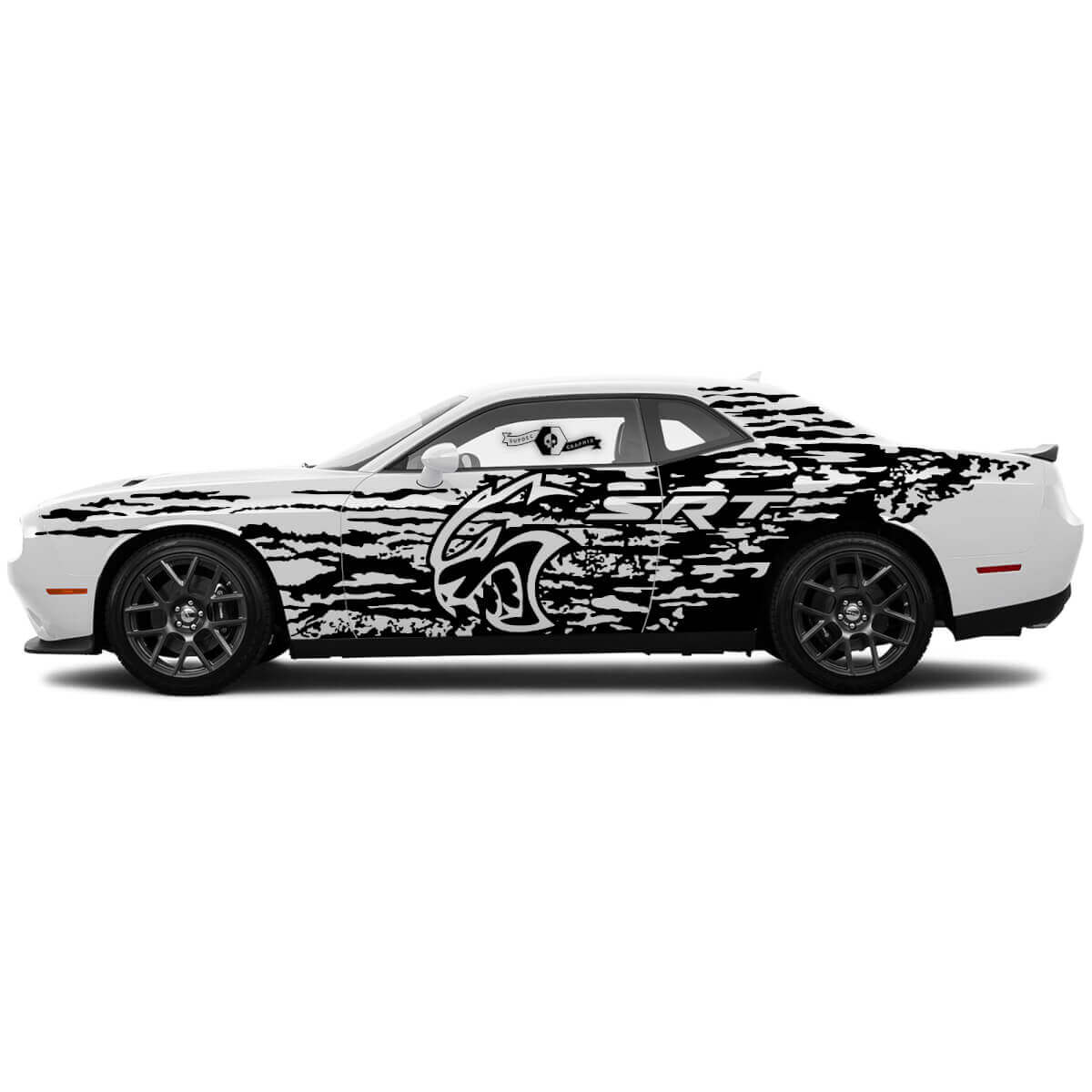 Kit d'autocollants en vinyle grunge éclaboussures latérales endommagés pour Dodge Charger ou Challenger