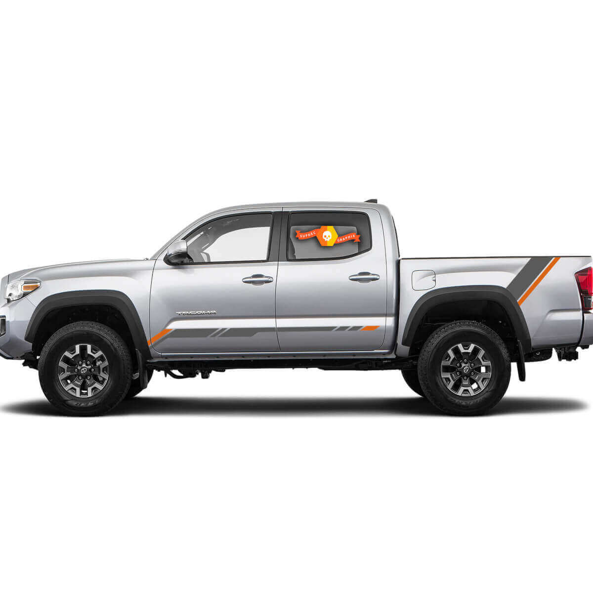 Kit d'autocollants en vinyle bandes latérales Techno Style pour Toyota Tacoma