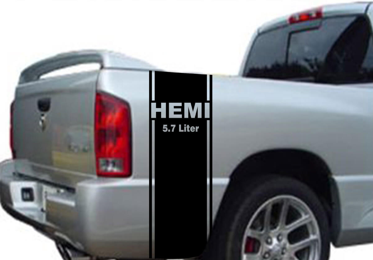 Autocollant vinyle bande latérale arrière Hemi 5.7L pour Dodge Ram
