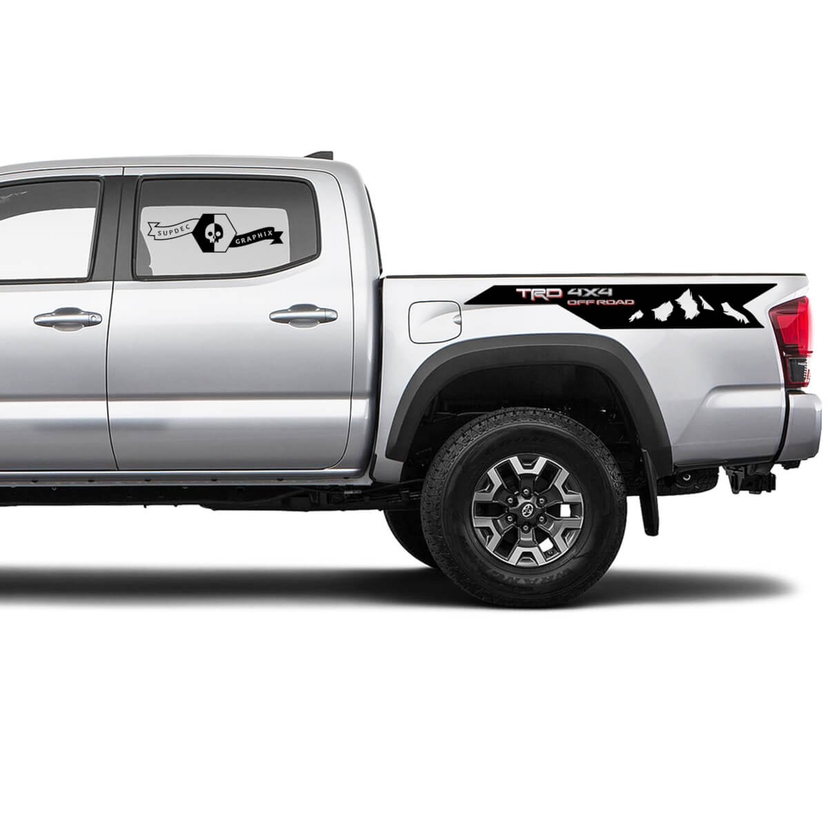 2 montagnes de lit latéral Tacoma 2 couleurs TRD 4x4 Kit d'autocollants en vinyle hors route Kit pour Toyota Tacoma