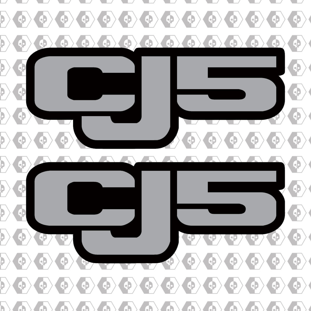 Paire Jeep CJ5 - 2 couleurs - Autocollant en vinyle Off Road CJ 5 Trails Rock Crawling 4x4
