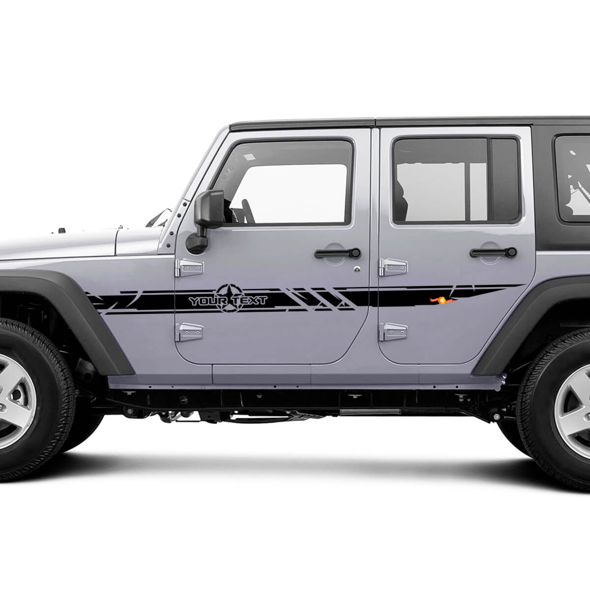 Kit de décalcomanies en vinyle personnalisées usées avec étoiles latérales Army pour Jeep Wrangler