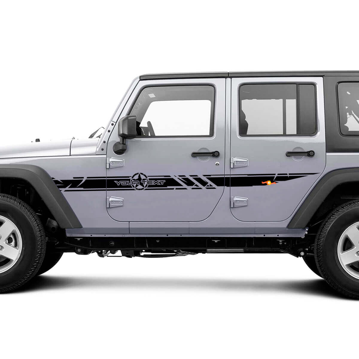 Ensemble d'autocollants en vinyle personnalisés Disctessed avec étoiles de l'armée sur les côtés pour Jeep Wrangler