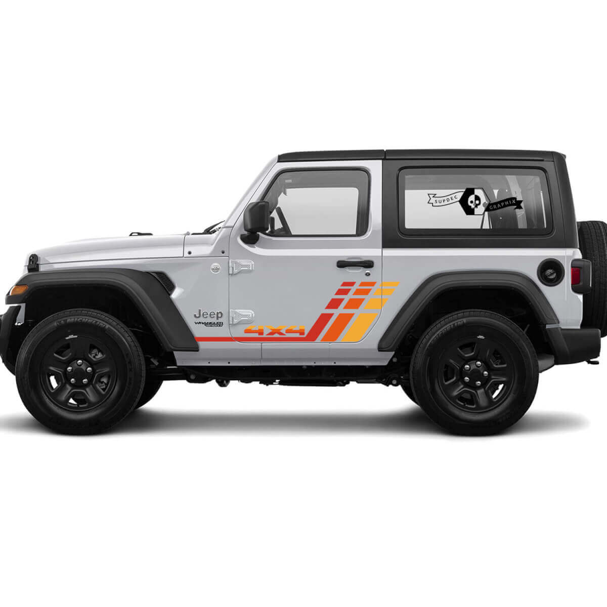 Jeep Rubicon Rétro Vintage 4x4 2 portes kit de bandes de course sport Kits graphiques tout-terrain
