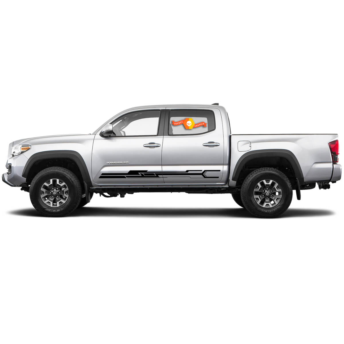 Stripes modernes de paires pour 2015-2021 Tacoma Side Rocker Panel en vinyle Autocollants Ajustement à Toyota Tacoma moderne