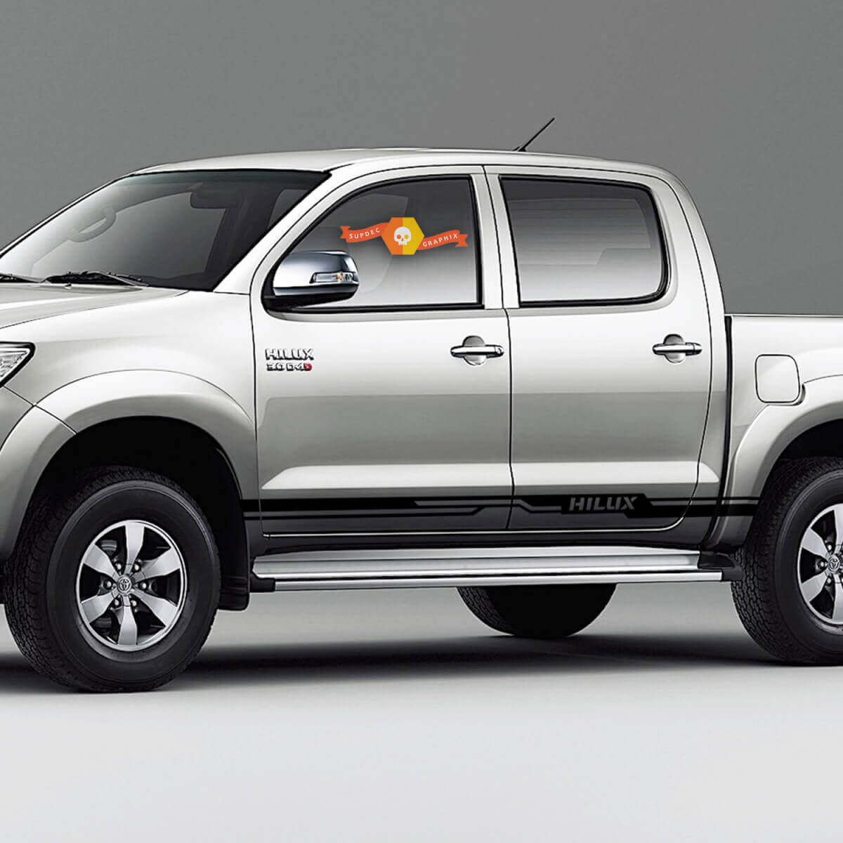 Paire Autocollants en vinyle pour panneau latéral Toyota Hilux Décalcomanies graphiques autocollant de rallye
