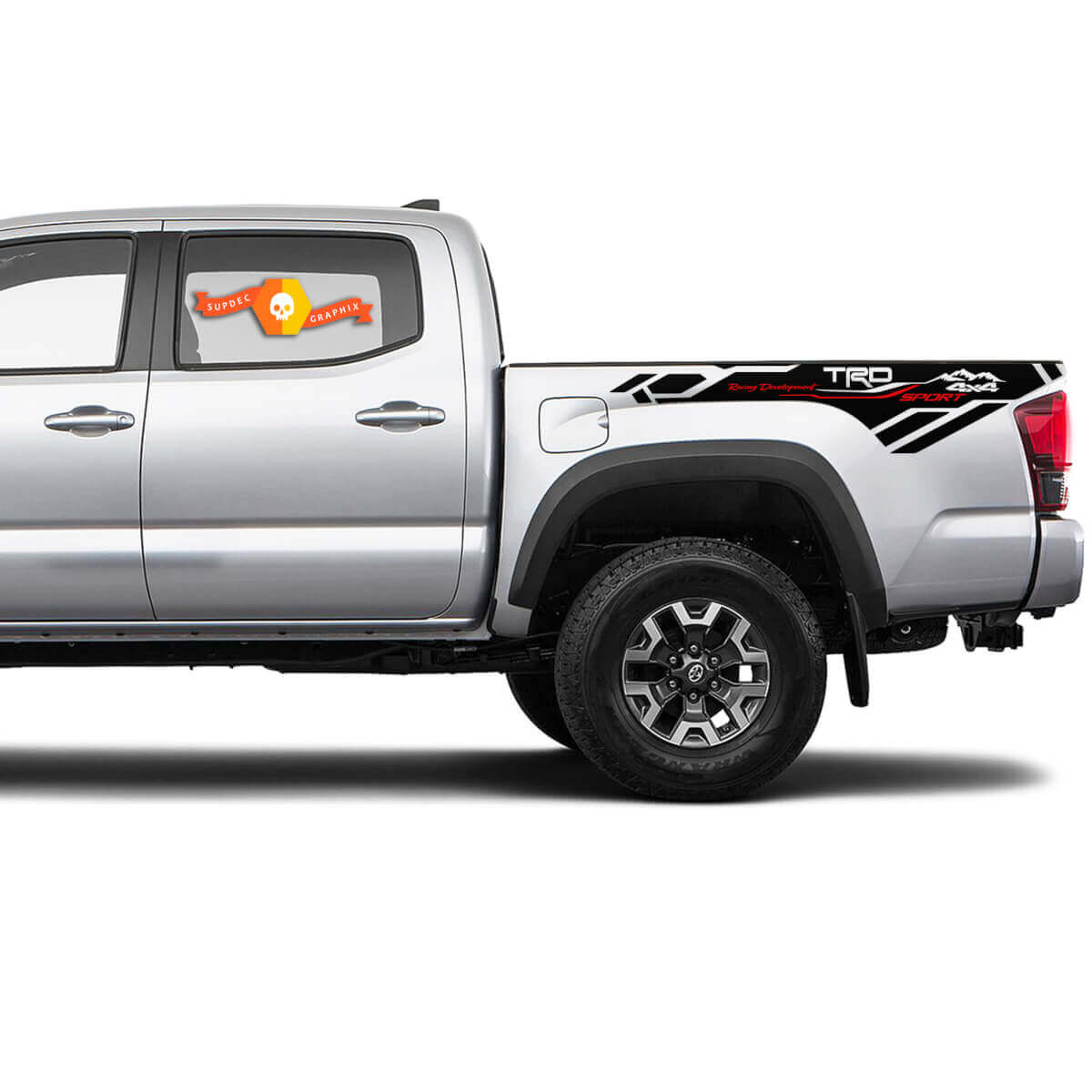 2 Autocollants en vinyle TRD 4x4 pour les montagnes latérales du lit Tacoma fors Toyota Tacoma
