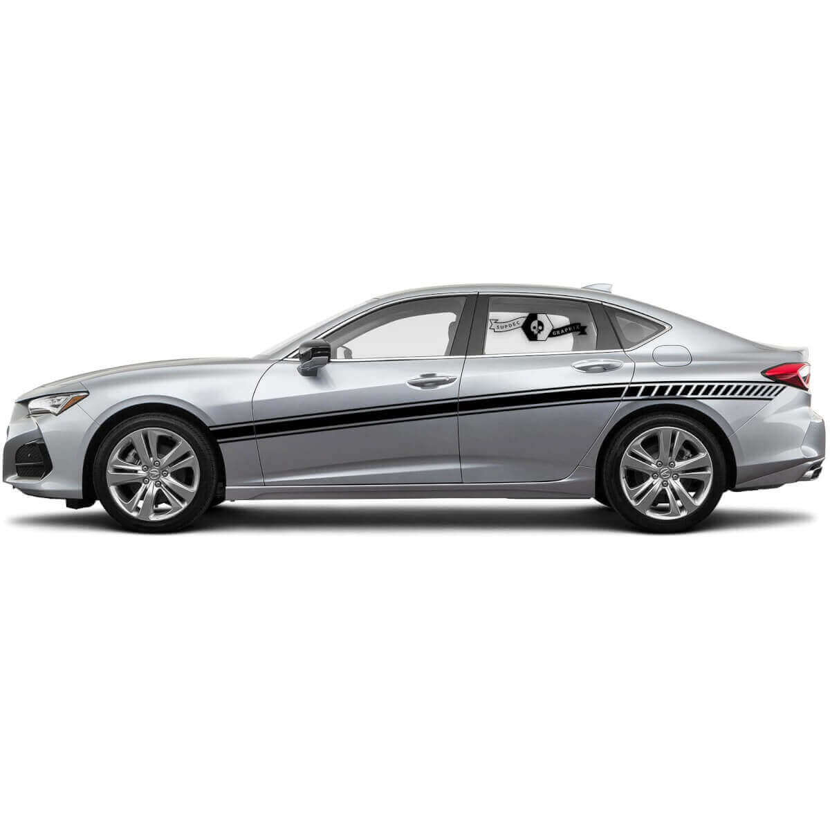 Autocollant vinyle latéral à rayures de course pour Acura TLX 2021