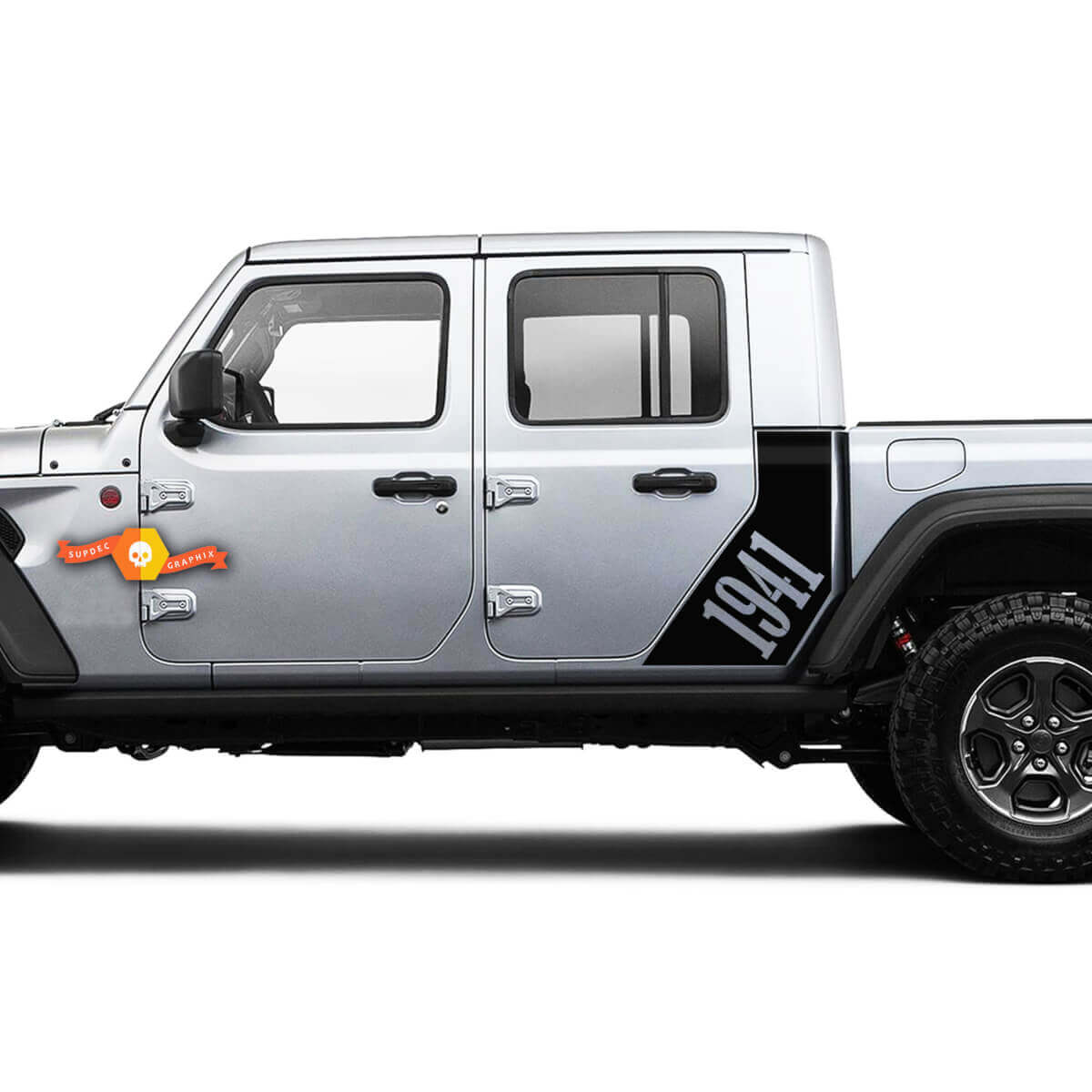 Autocollant Sticker Décalcomanie Étoile 1941 Style Usine pour Jeep Gladiator Bandes Graphiques Vinyle pour Carrosserie Kit 2018-2022
