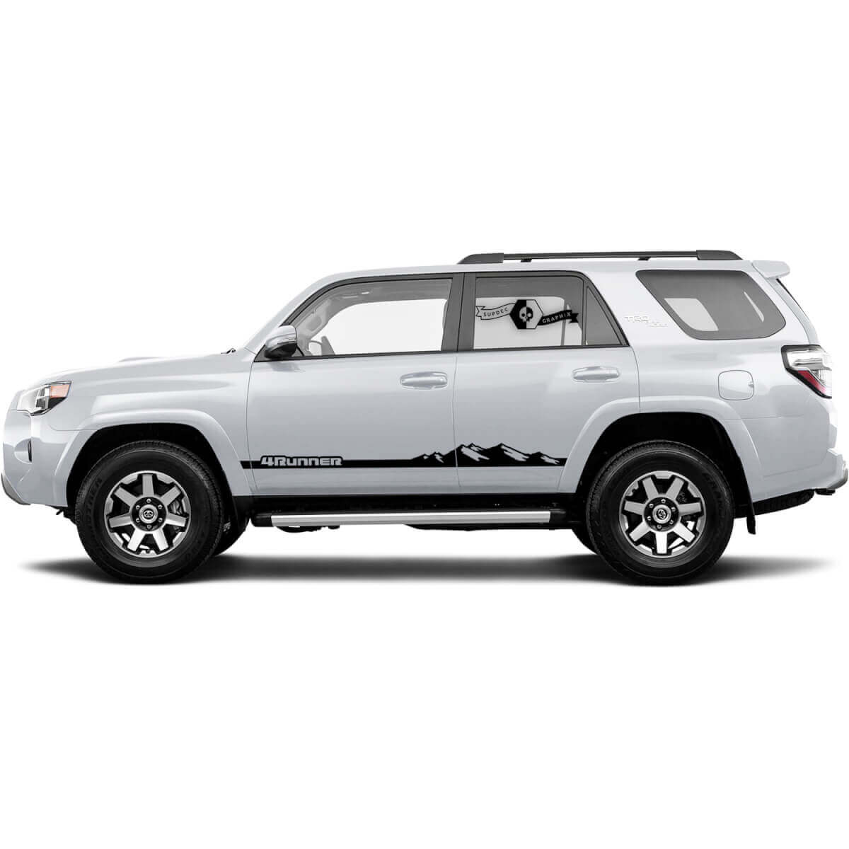 2x Autocollants en vinyle pour portes latérales de 4Runner avec motif de montagne pour Toyota 4Runner TRD
