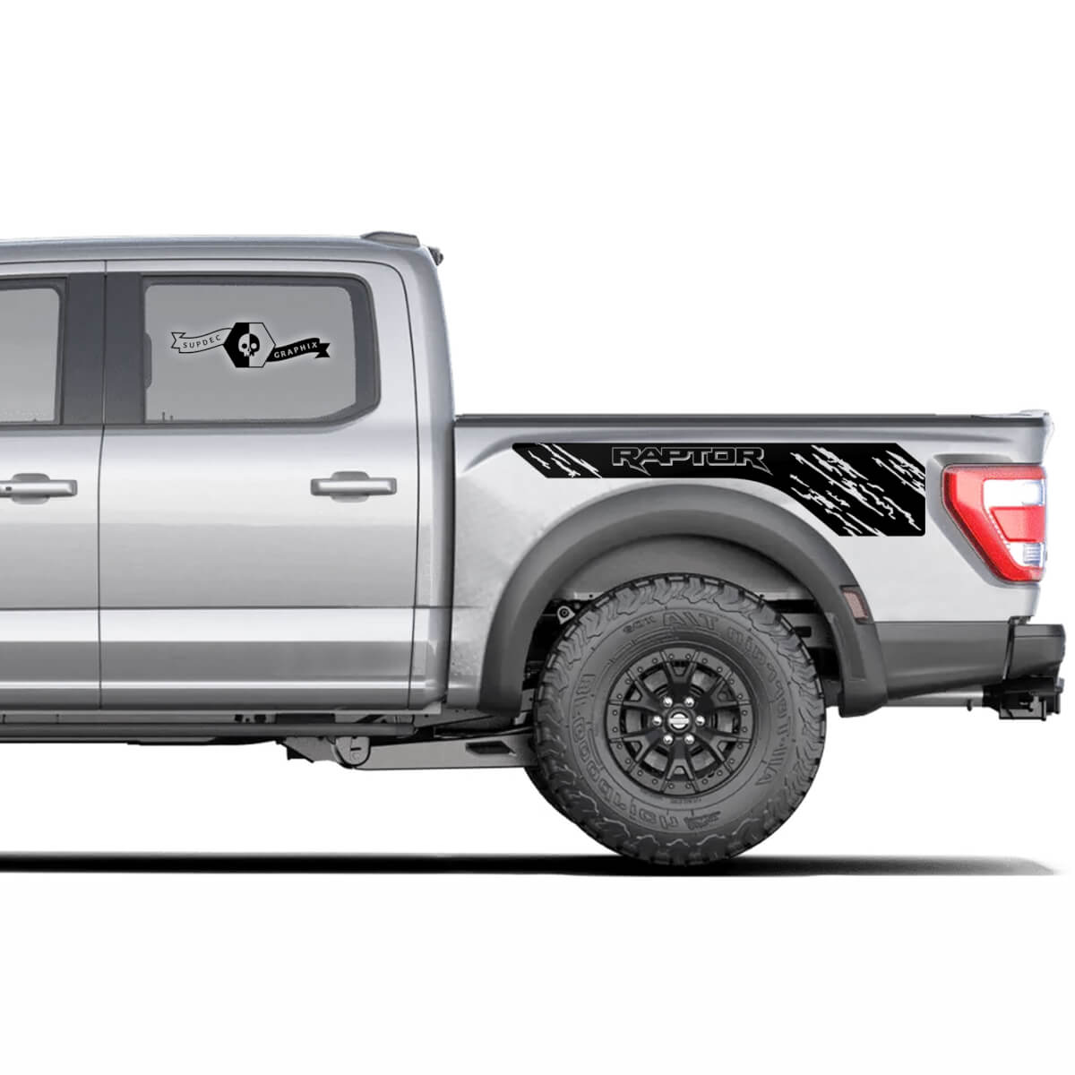Nouvelle paire Ford F150 Raptor 2020-2022 Logo en difficulté Ligne de lit graphique Sticker Sticker