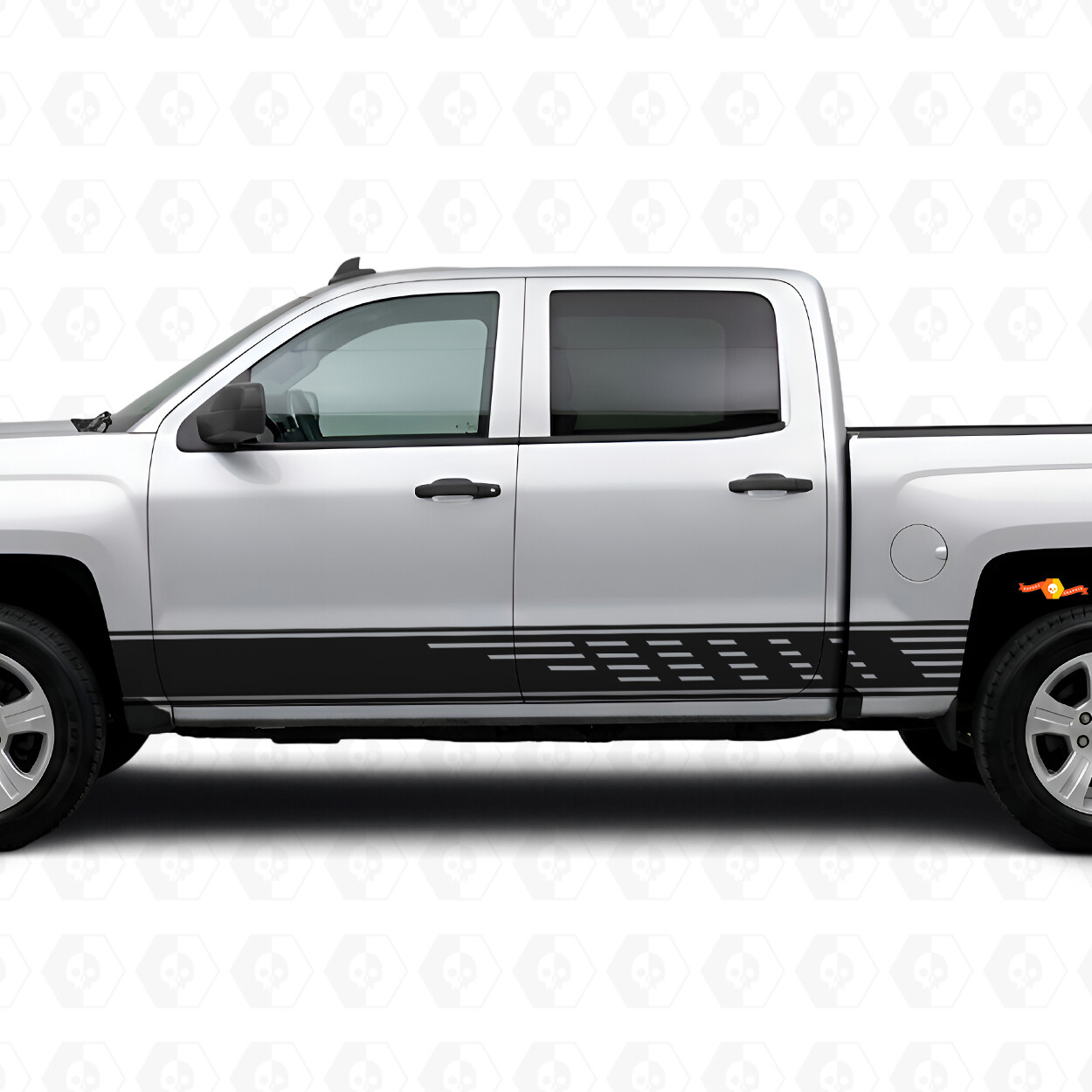 Bandes vinyles à fentes décalées pour porte et bas de caisse pour Chevrolet Silverado 1500 K2XX 2014-2019