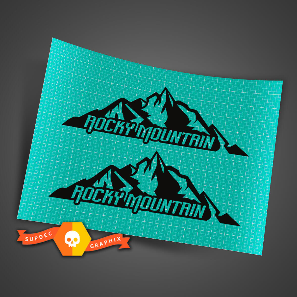 Paire d'autocollants graphiques latéraux Rubicon Rocky Mountain 2 pour Jeep Wrangler