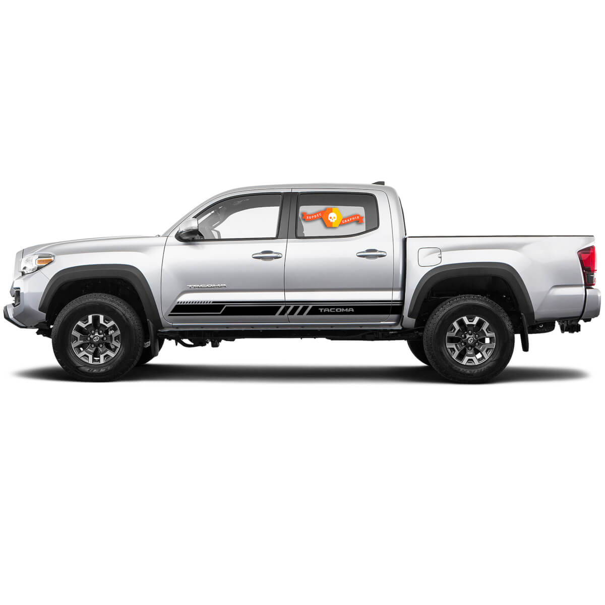 Stripes 2x modernes pour 2015-2021 Toyota Tacoma Side Rocker Panel Stickers Vinyl Stickers Ajustement à Toyota Tacoma Modern