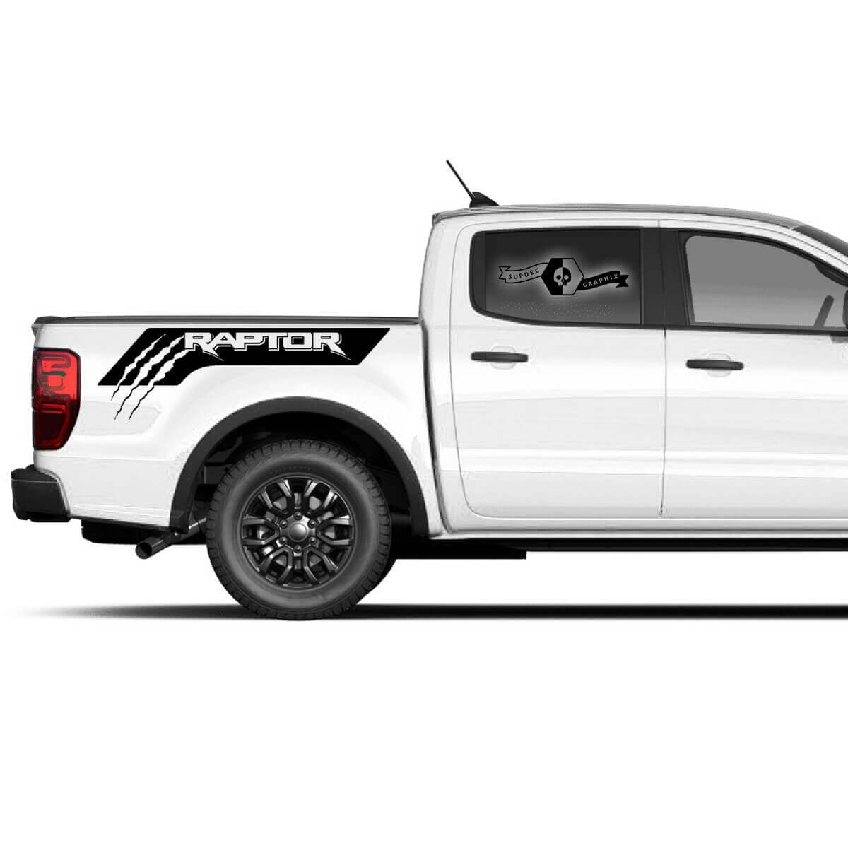 Paire de nouveaux autocollants graphiques de griffes de rayure de logo Ford F150 Raptor 2022 pour le côté du lit

