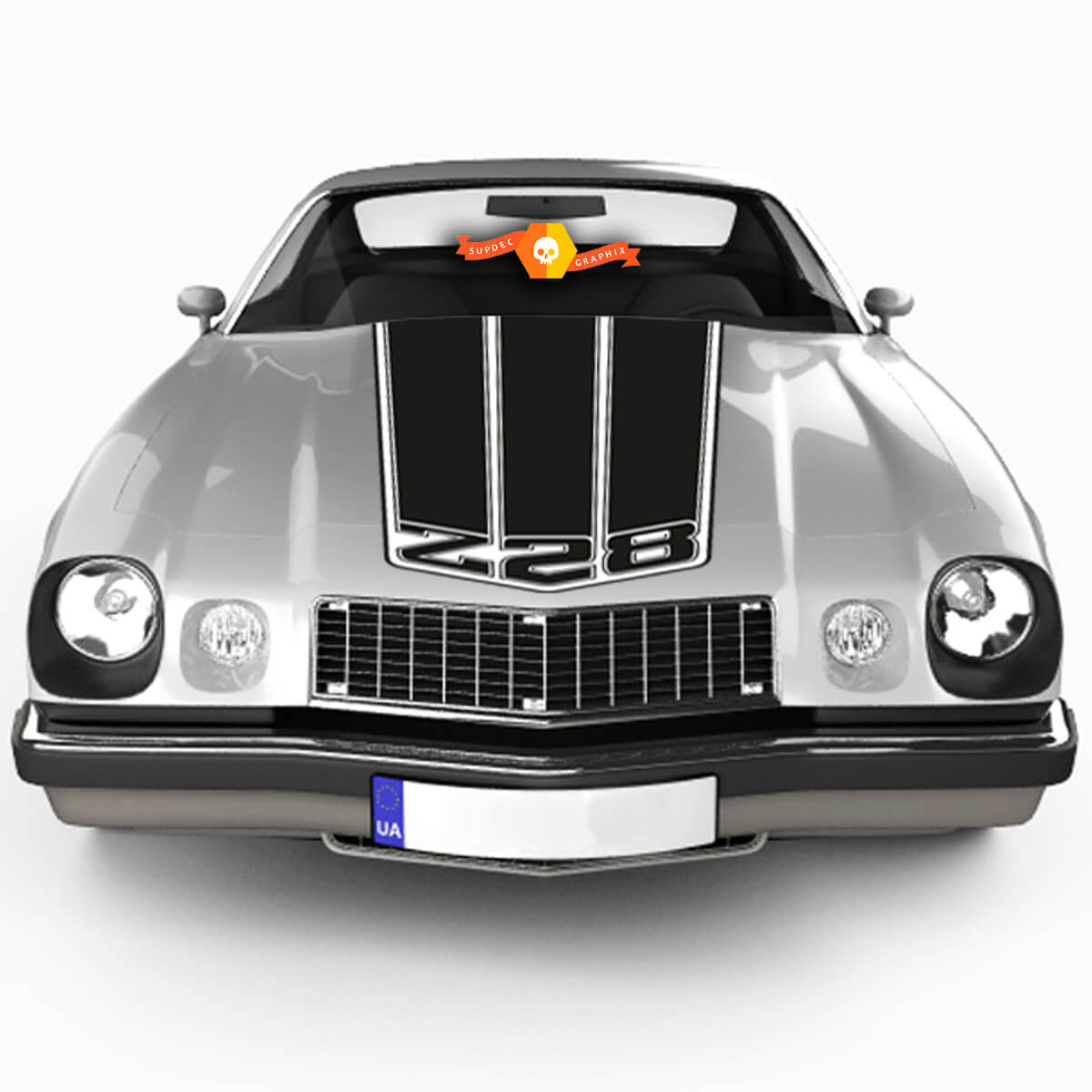 CAMARO Z28 RALLY SPORT RS SS SUPER SPORT CHOOD TRUNK VINYL Seccules graphiques Stripes d'autocollants kit Coub Hotte 2 Couleurs
