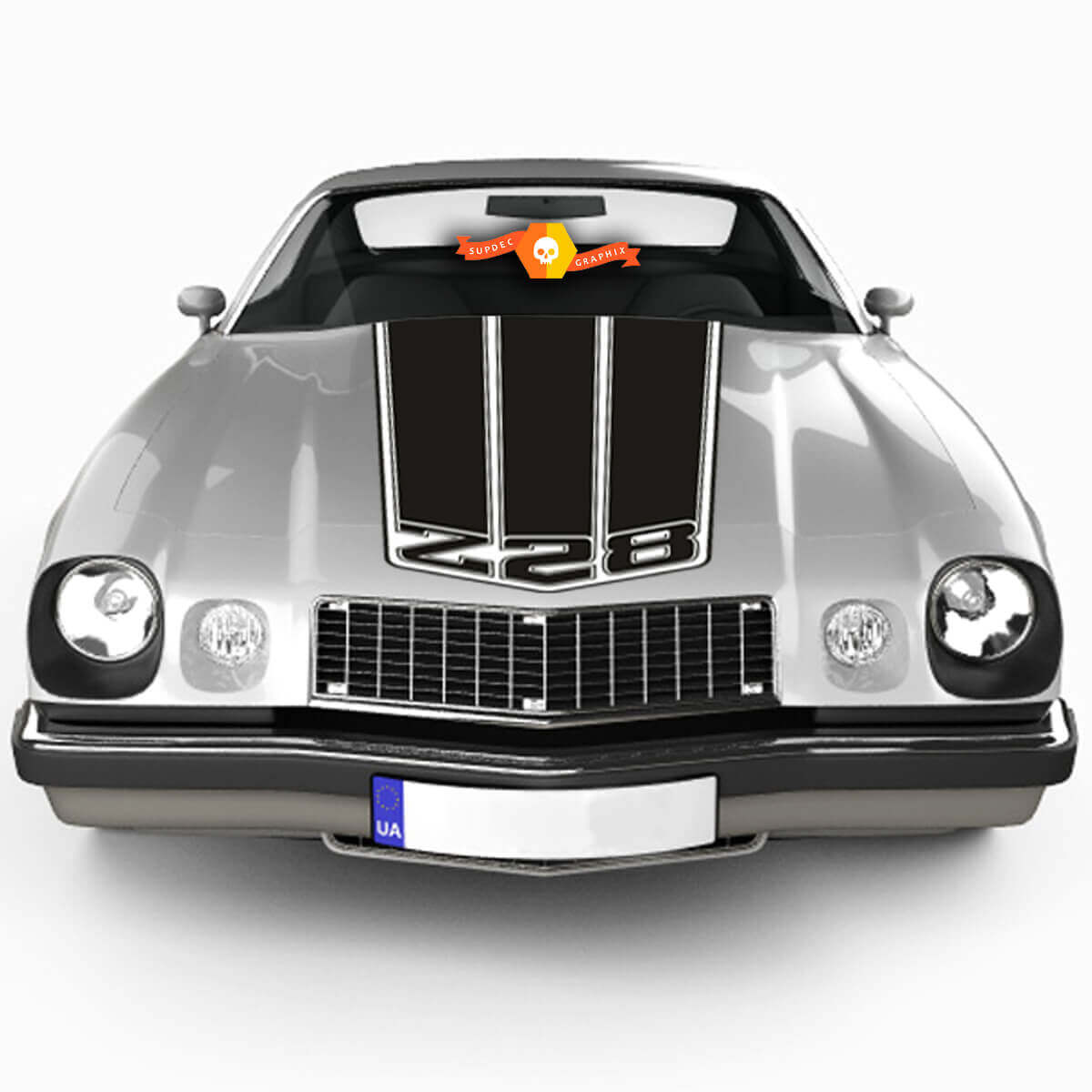 Kit de décalcomanies en vinyle avec triples bandes pour capot et coffre Chevrolet Camaro Z28