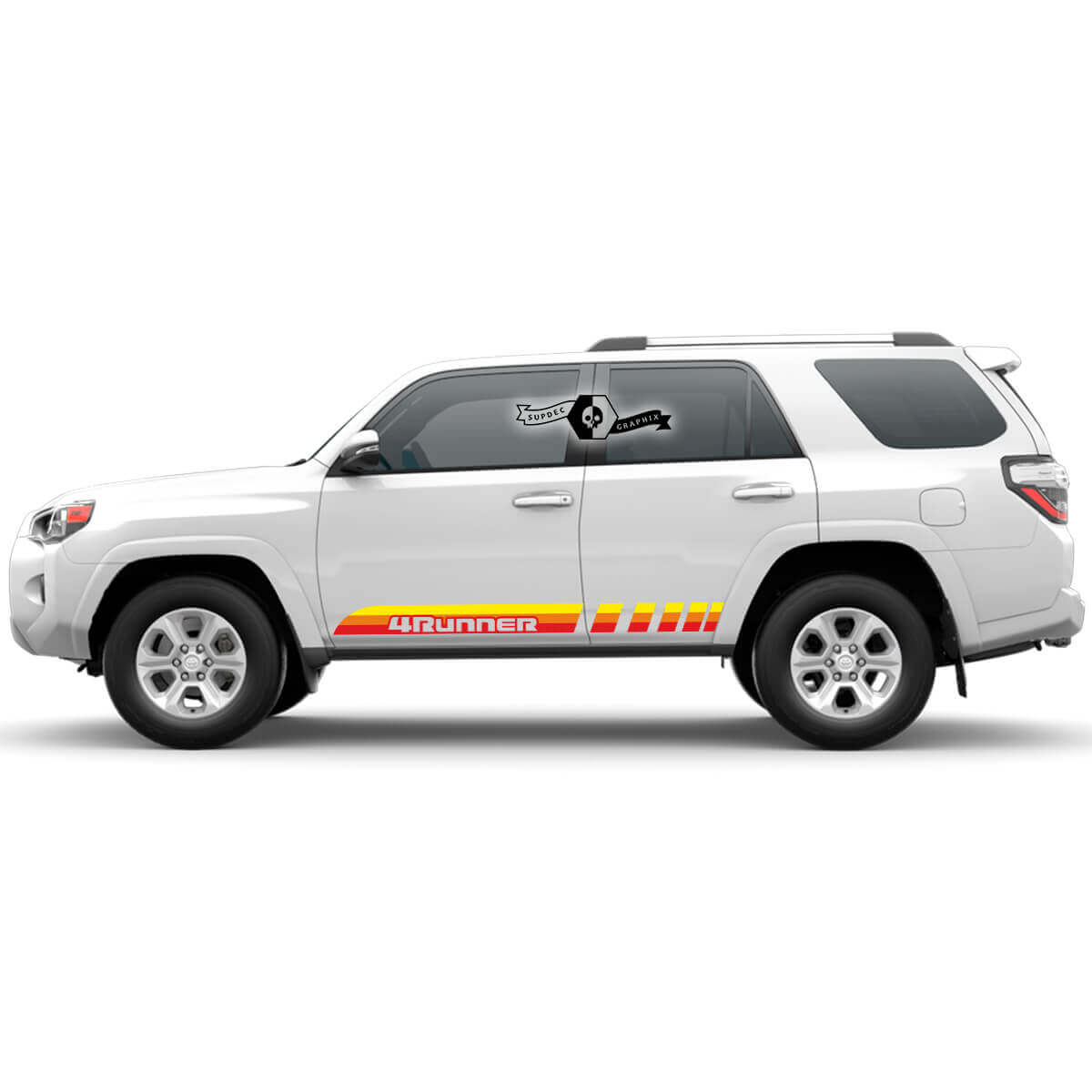 Autocollants Vinyle Décoratifs Rayures Rétro pour Bas de Porte Toyota 4Runner
