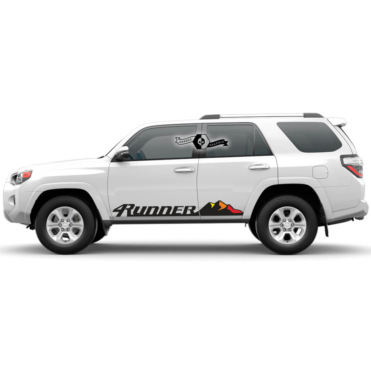 2x 4Runner 2023 Porte latérale Old School Vinyl Mountain décalants autocollants pour Toyota 4Runner TRD